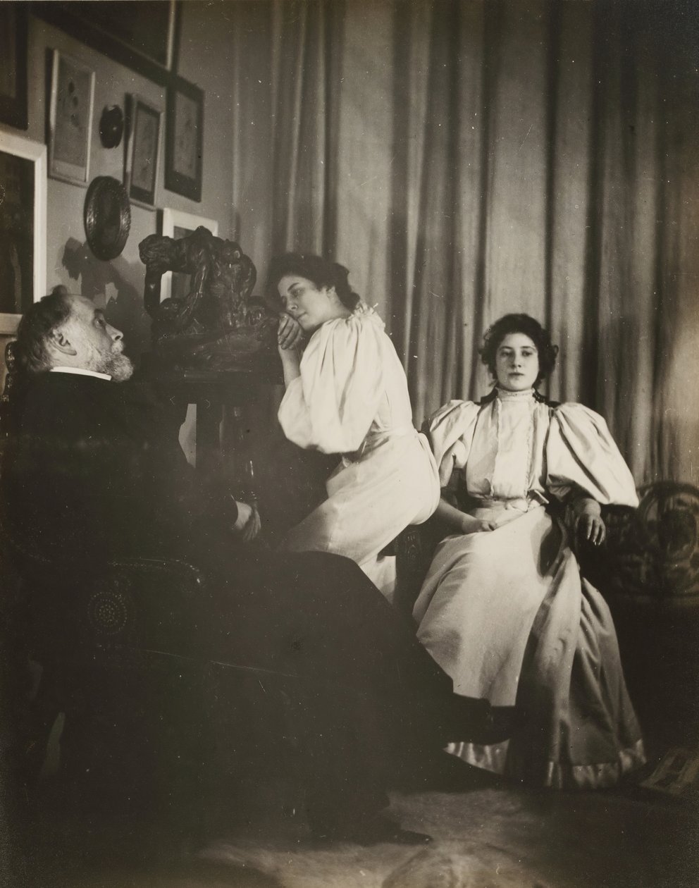 Autoportrait avec Christine et Yvonne Lerolle - Edgar Degas