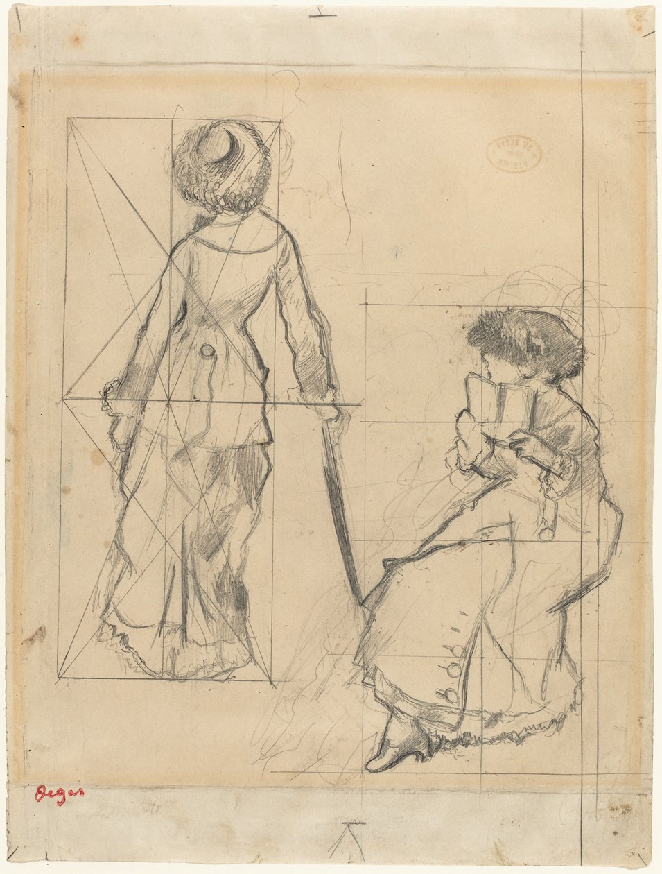 Étude pour "Mary Cassatt au Louvre" (recto) - Edgar Degas