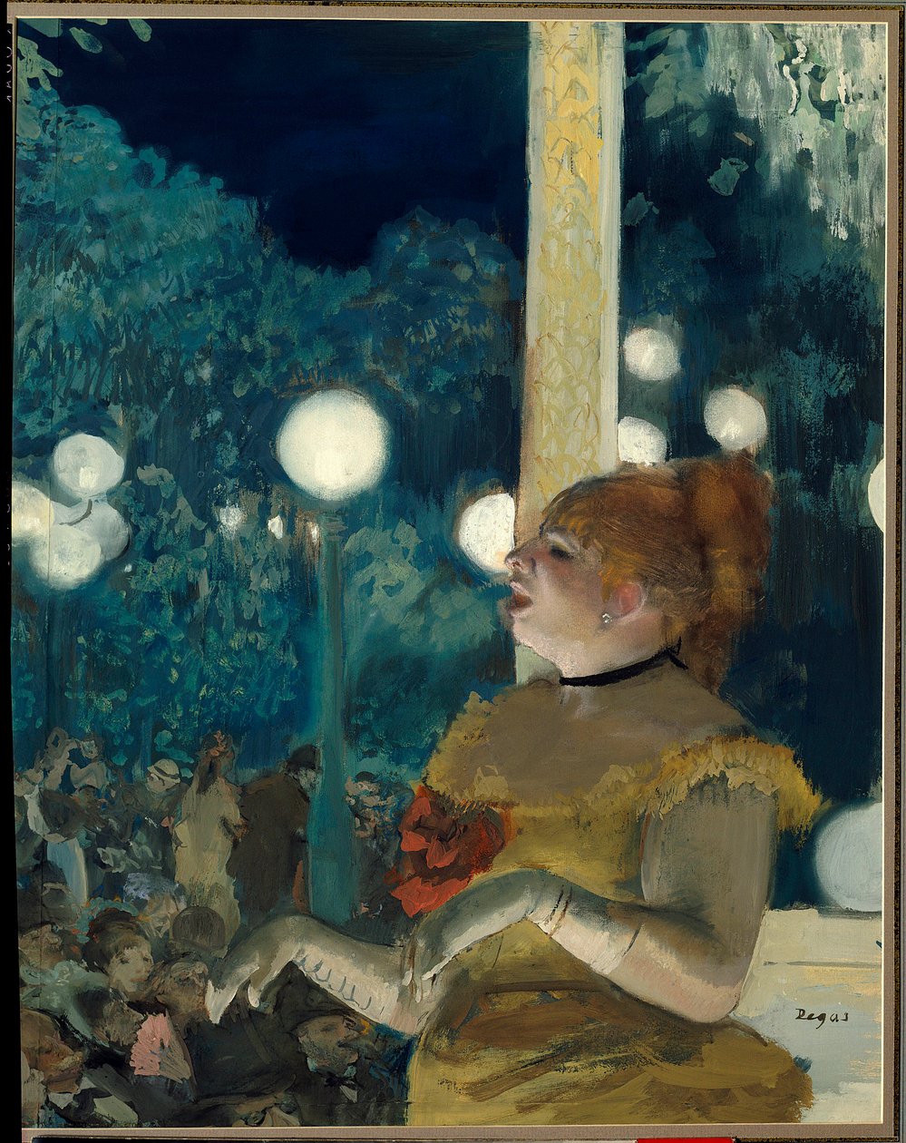 Le chant du chien (Emma Valladon dite Thérèse (1837-1913) au café-concert) Peinture d