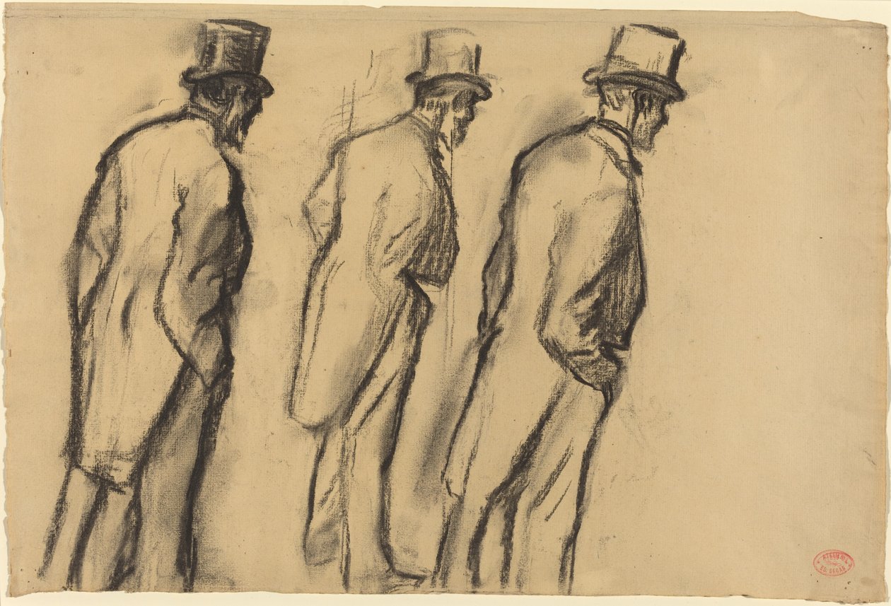 Trois études de Ludovic Halévy debout, vers 1880 - Edgar Degas