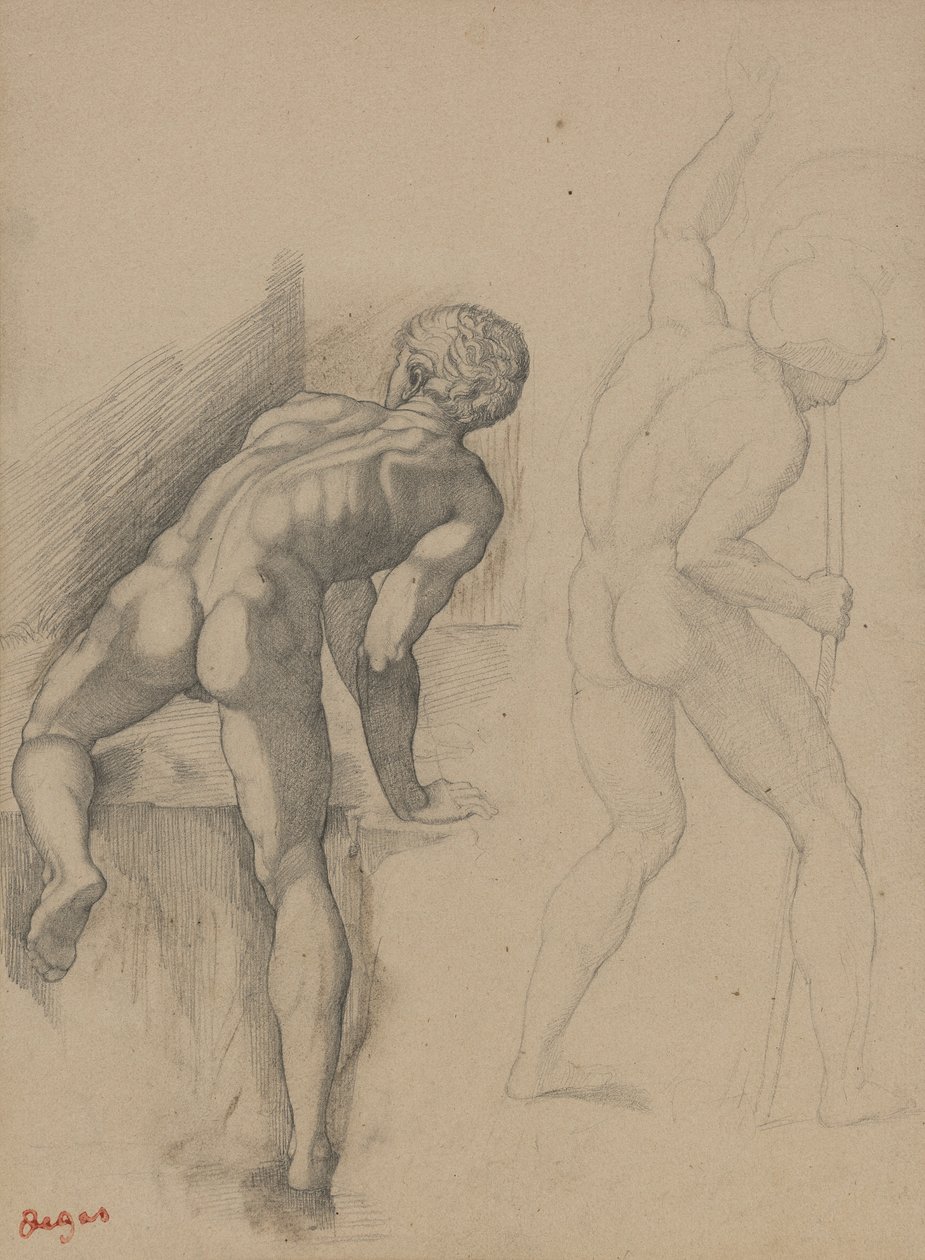 Deux hommes nus - Edgar Degas