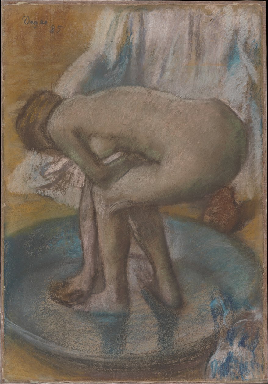 Femme se baignant dans une baignoire peu profonde - Edgar Degas