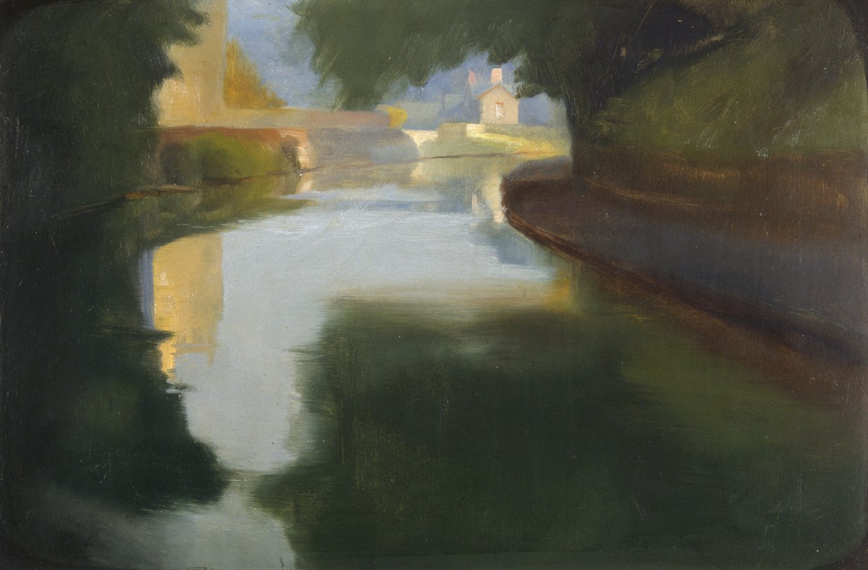 Coucher du soleil : le canal de Glamorgan - Edgar Herbert Thomas