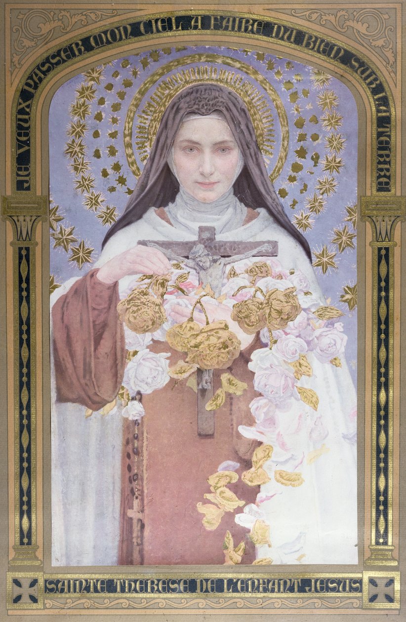 Sainte Thérèse de Lisieux (1873-97) 1928 (aquarelle sur papier) - Edgar Maxence