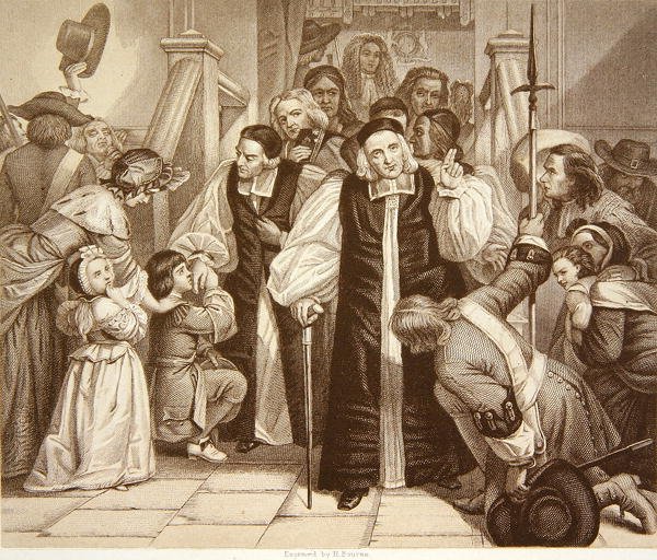 La libération de sept évêques après leur procès à Westminster Hall, 29 juin 1688, gravé par H. Bourne - Edgar Melville (after) Ward