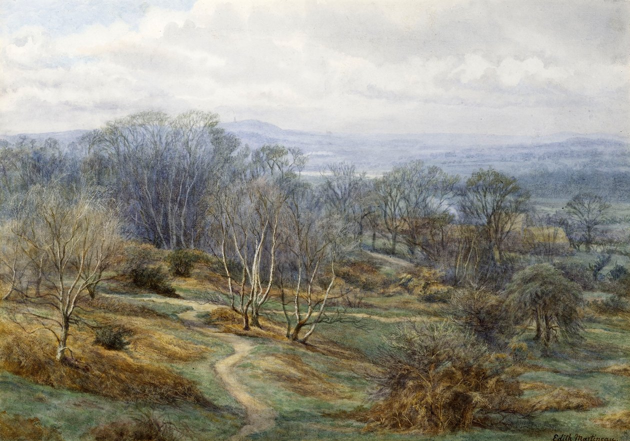 Hampstead Heath regardant vers Harrow on the Hill, vers 1880 - Edith Martineau