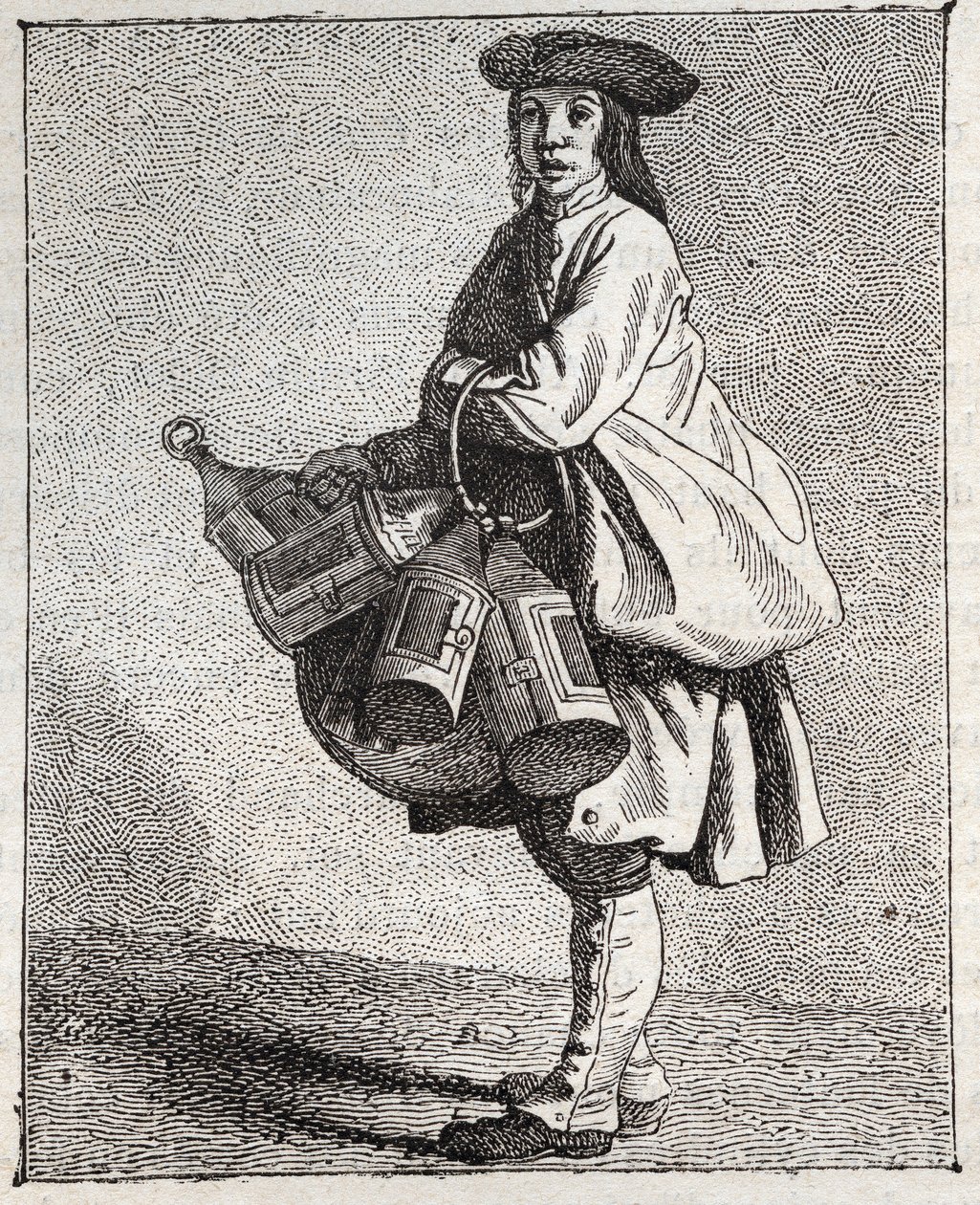Le marchand de lanternes (gravure) - Edmé Bouchardon