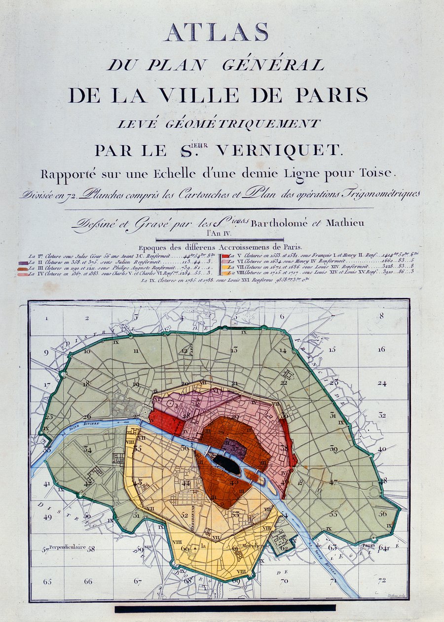 Atlas du Plan Général de la Ville de Paris, 1796 - Edme Verniquet