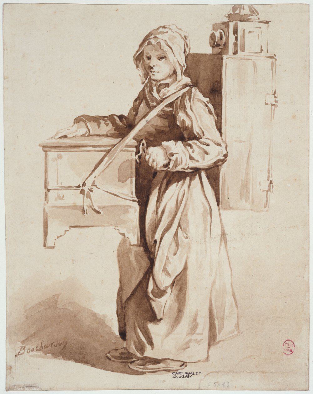 Jeune fille à la lanterne magique - Edmé Bouchardon