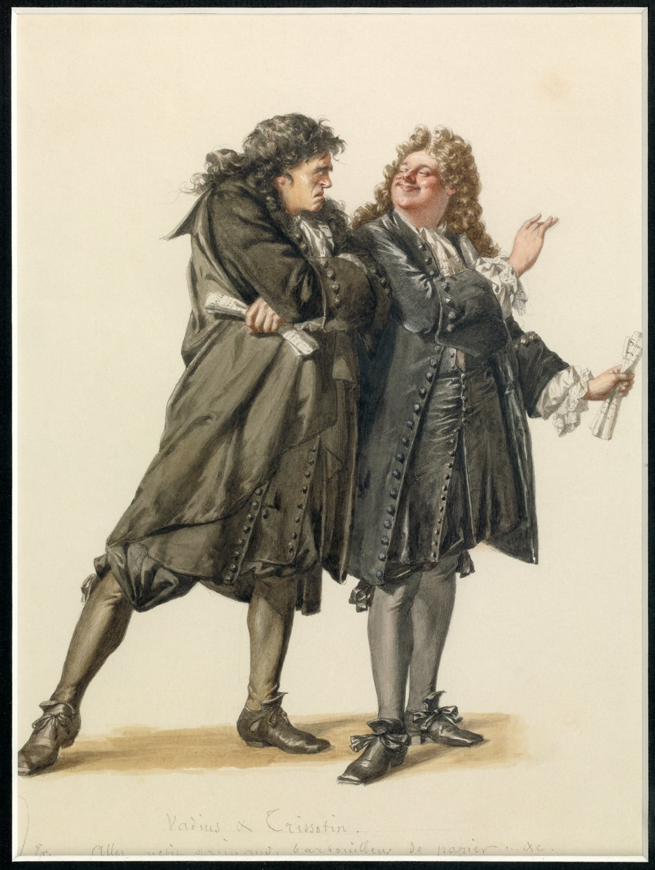 Portrait de Vadius et Trissotin, vers 1870 (aquarelle) - Edmond Aime Florentin Geffroy