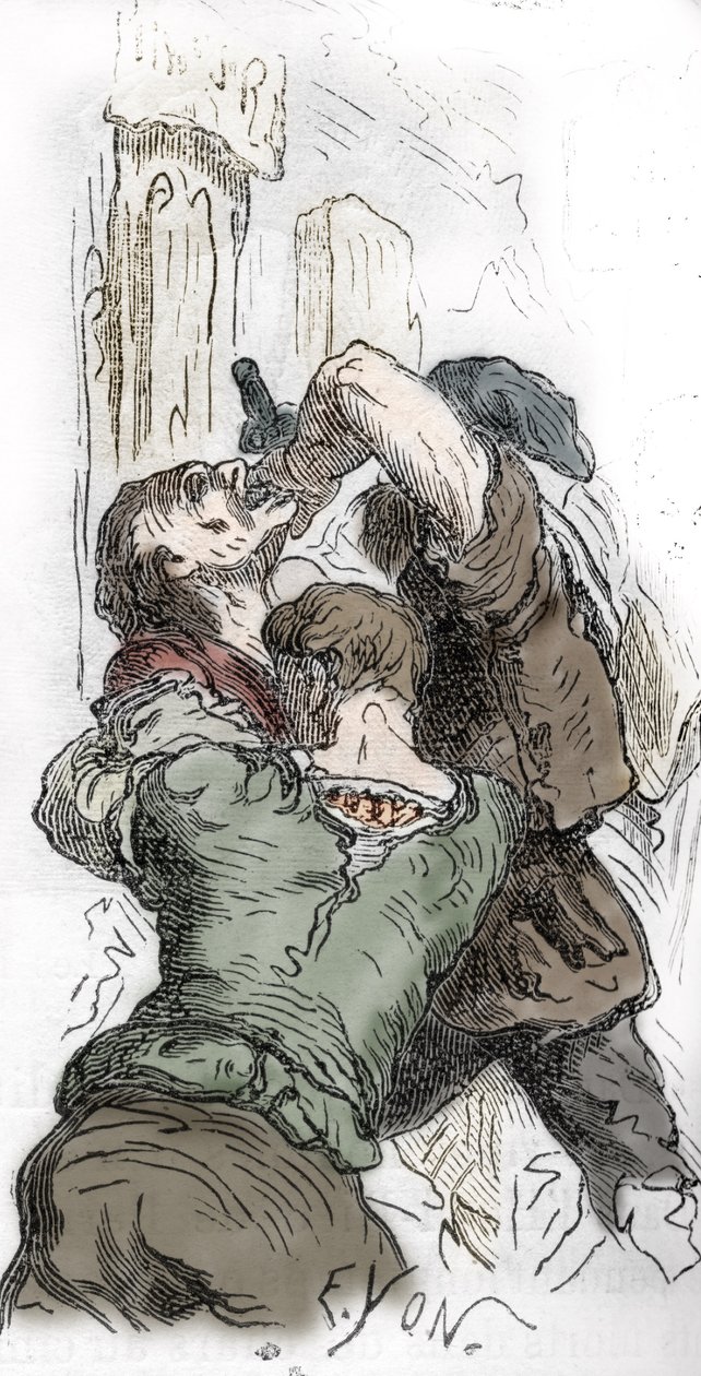 Peste noire : massacre des Juifs, 1348, illustration de "Histoire-populaire-de-France" par Charles Lahure, 1866 - Edmond Charles Yon