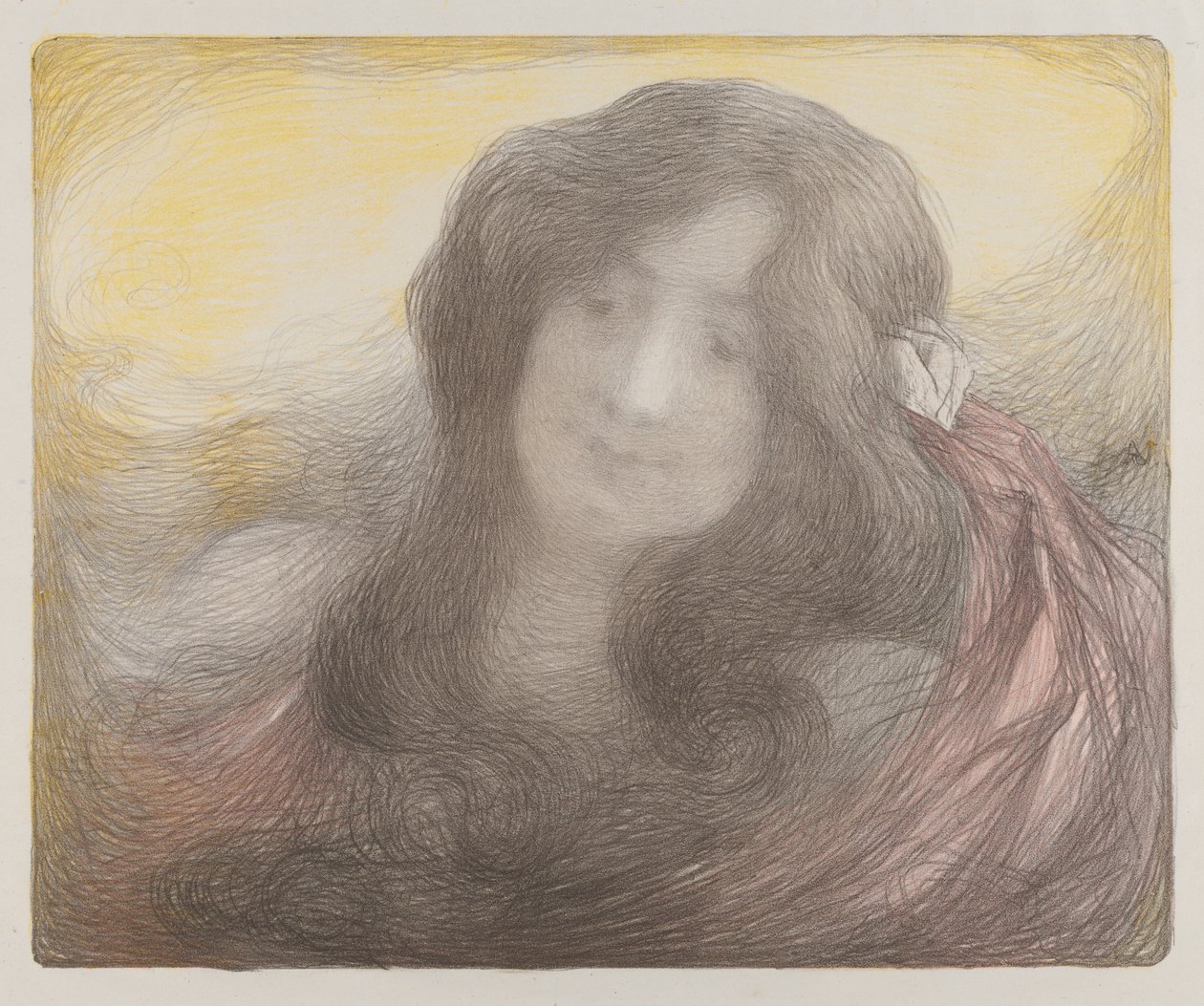 Fille aux longs cheveux - Edmond François Aman Jean