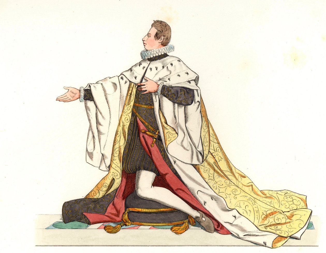 Cosme II de Médicis (1590-1621), Grand-Duc de Toscane (Italie) - Lithographie d