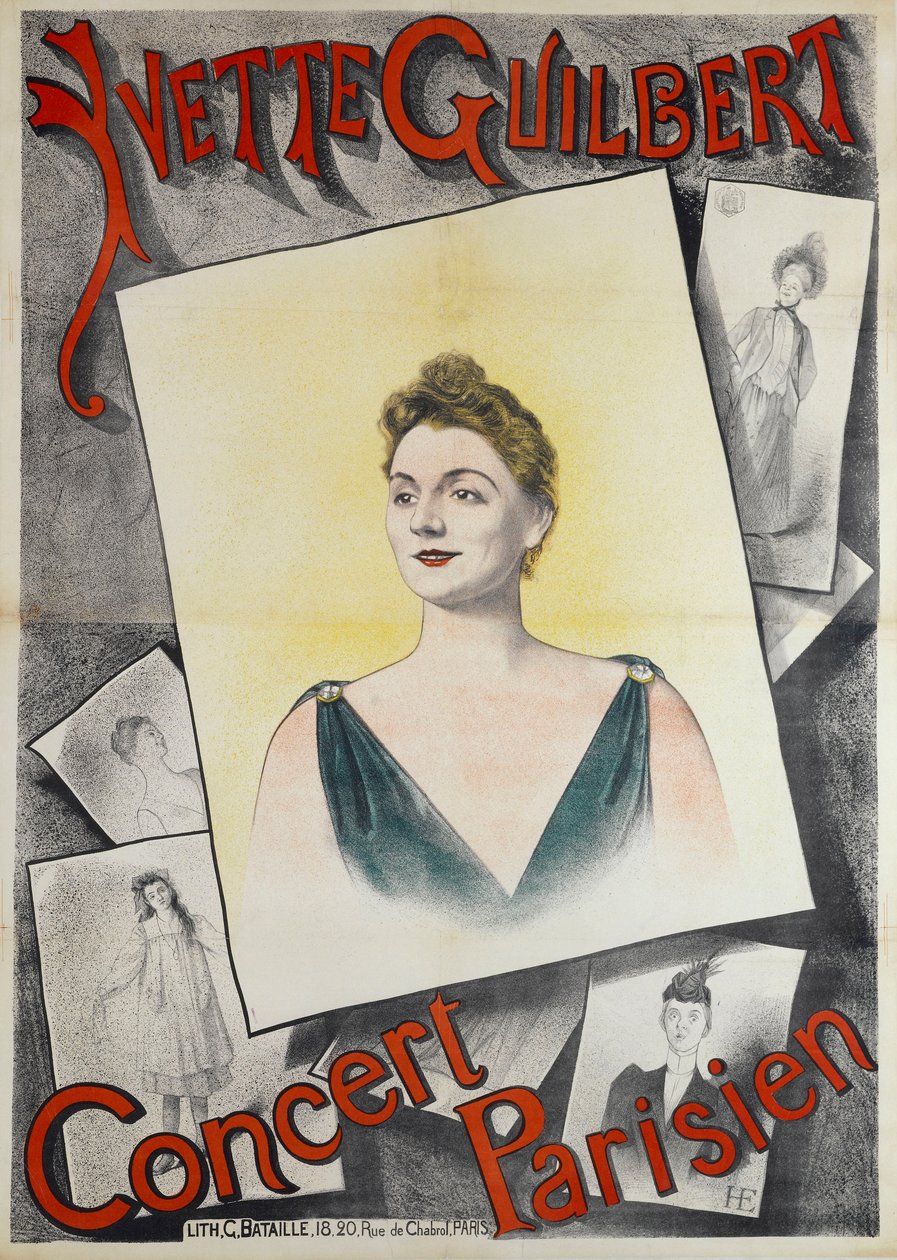 Yvette Guilbert Concert Parisien, 1890 - Edmond Marie Höner