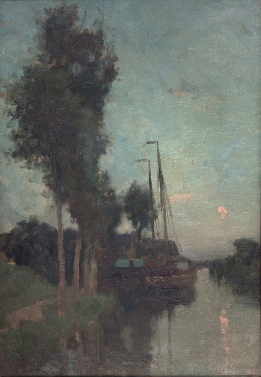 Soirée en Hollande (huile sur toile) - Edmund Aubrey Hunt