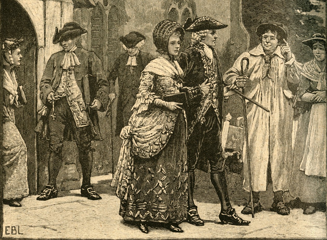 Costumes au début du règne de George III, début des années 1760, vers 1890 - Edmund Blair Leighton