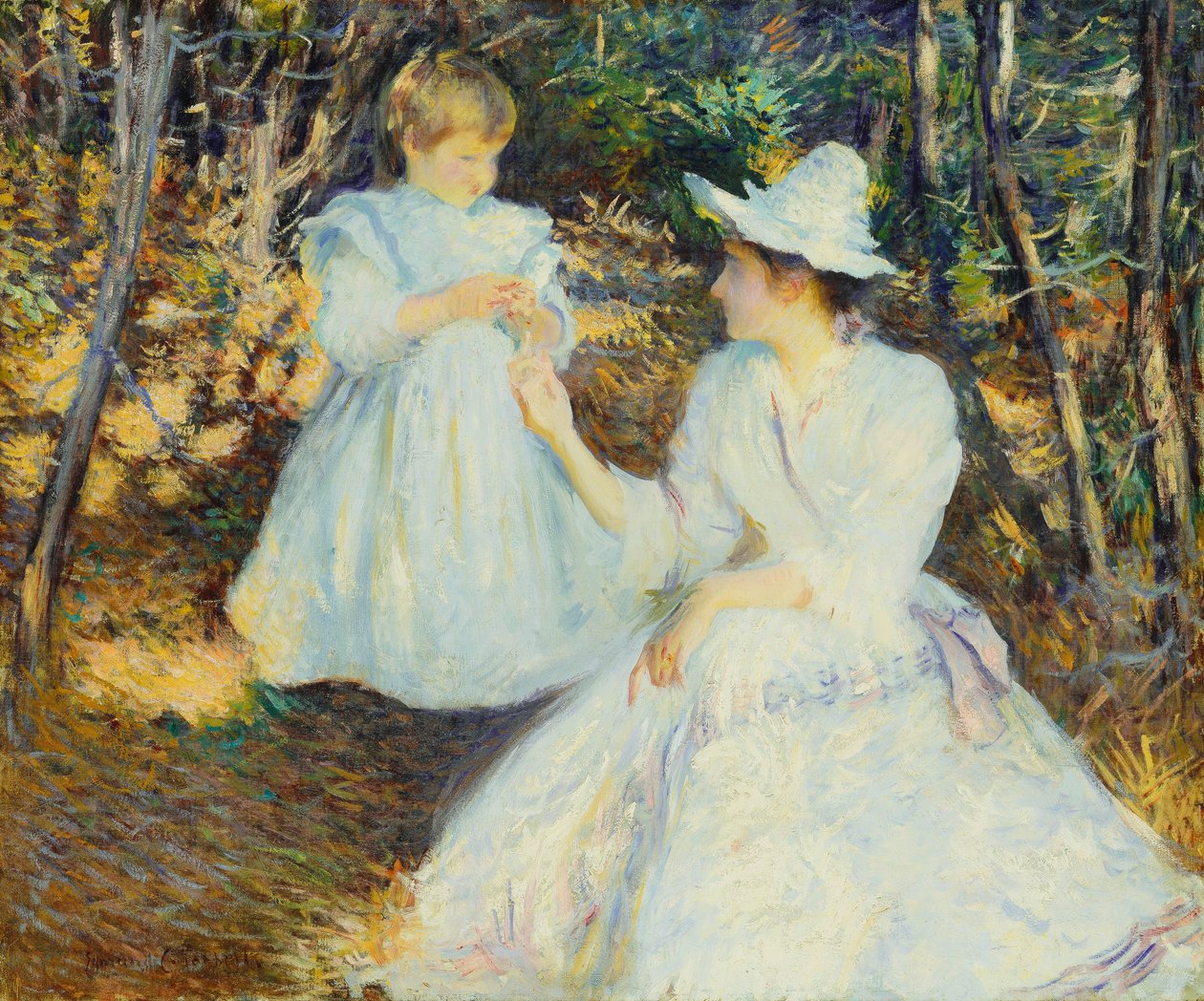 Mère et Enfant dans les Bois de Pins - Edmund Charles Tarbell