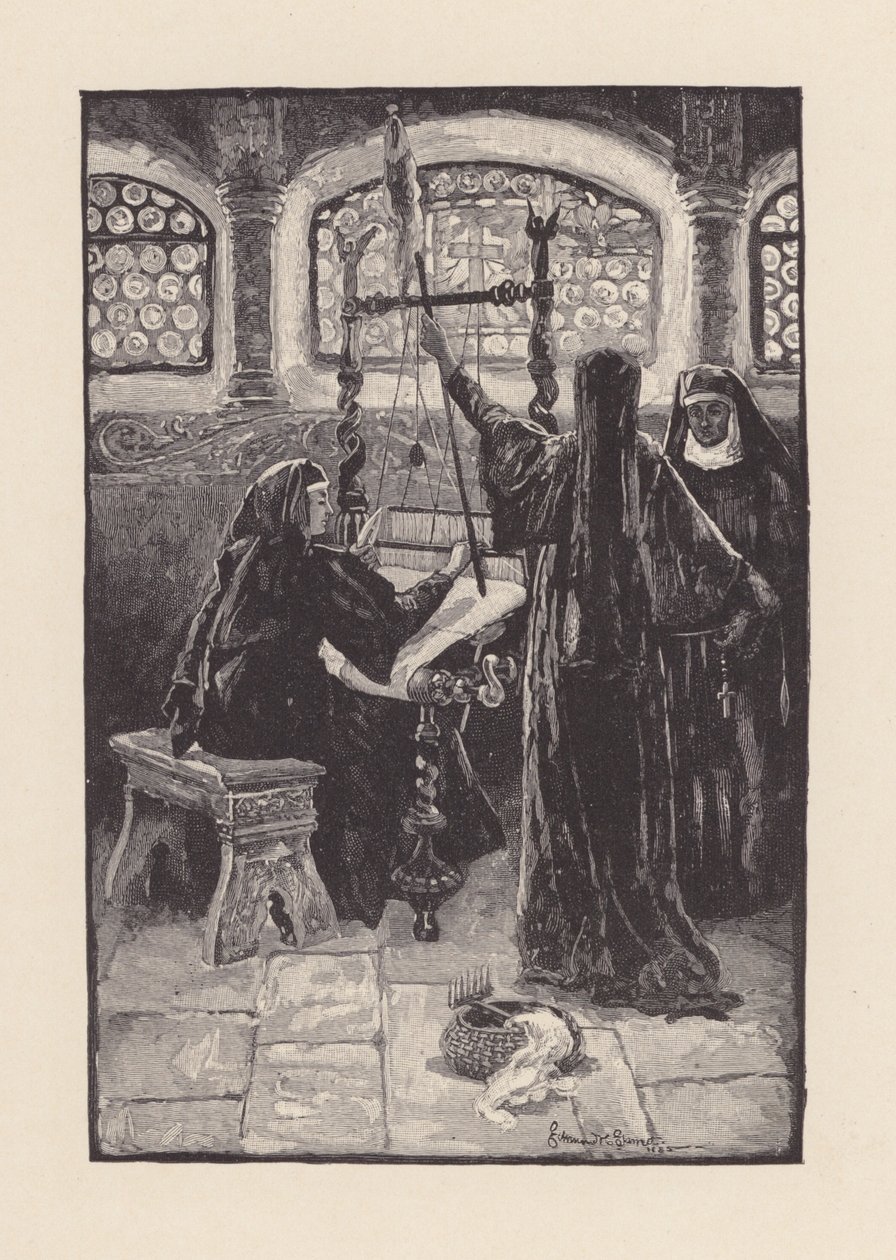 Illustration pour The Eve of St Agnes de John Keats (lithographie) - Edmund Henry Garrett