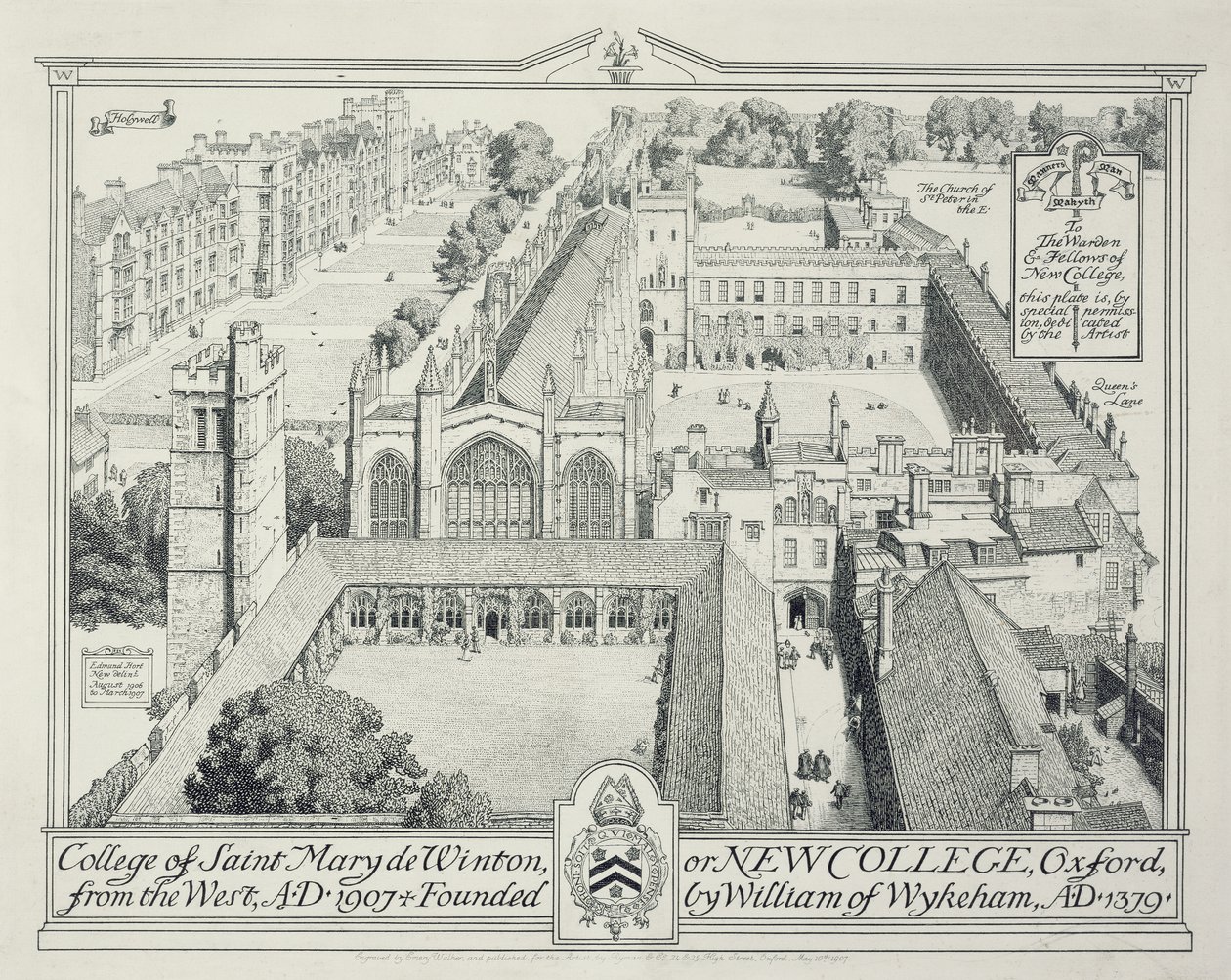 Le Collège de St Mary de Winton ou New College, 1928 - Edmund Hort New