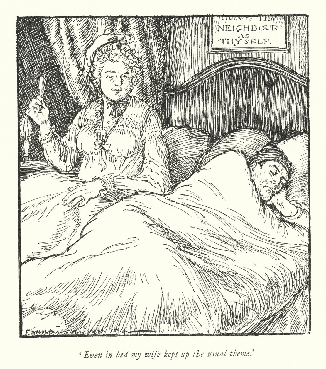 Illustration pour Le Vicaire de Wakefield par Oliver Goldsmith (lithographie) - Edmund Joseph Sullivan