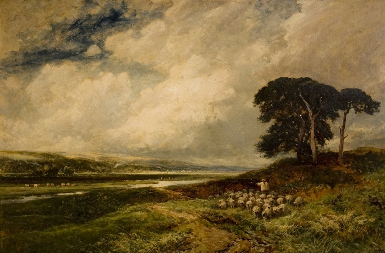 Paysage avec des moutons - Edmund Morison Wimperis