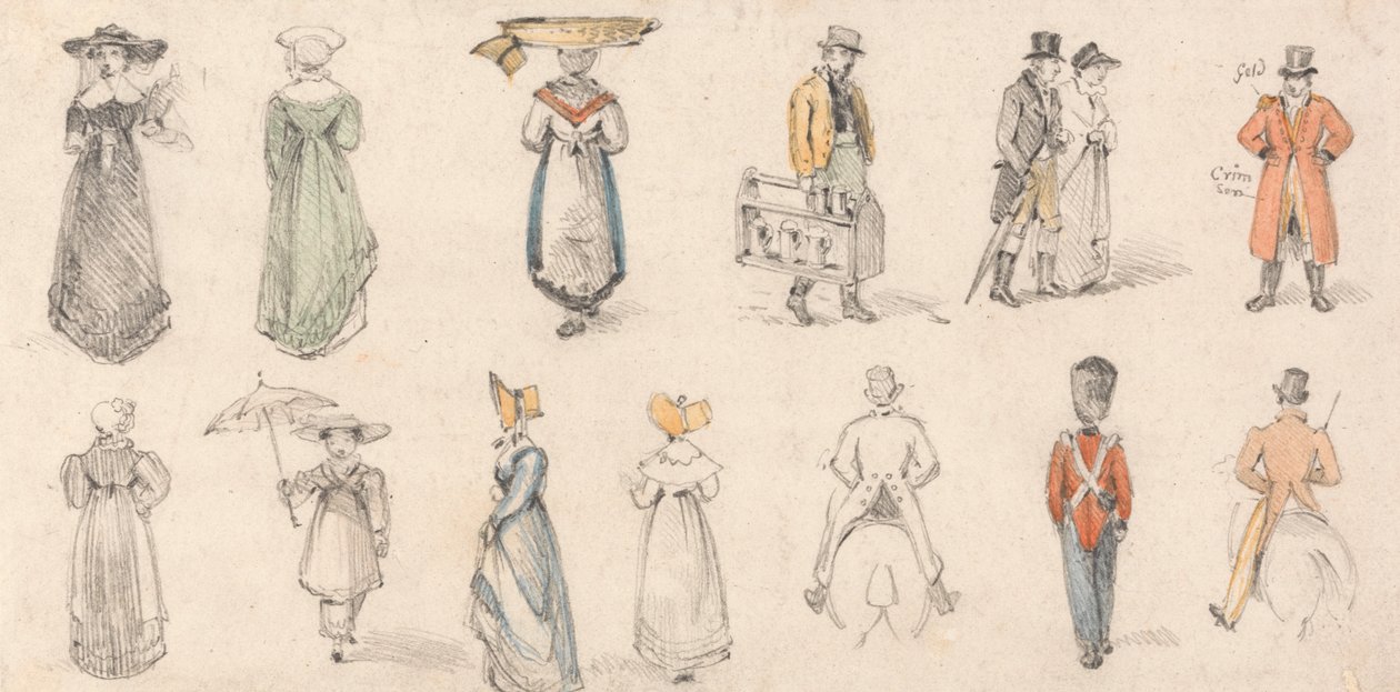Études de figures : femmes, commerçants, etc. - Edmund Thomas Parris