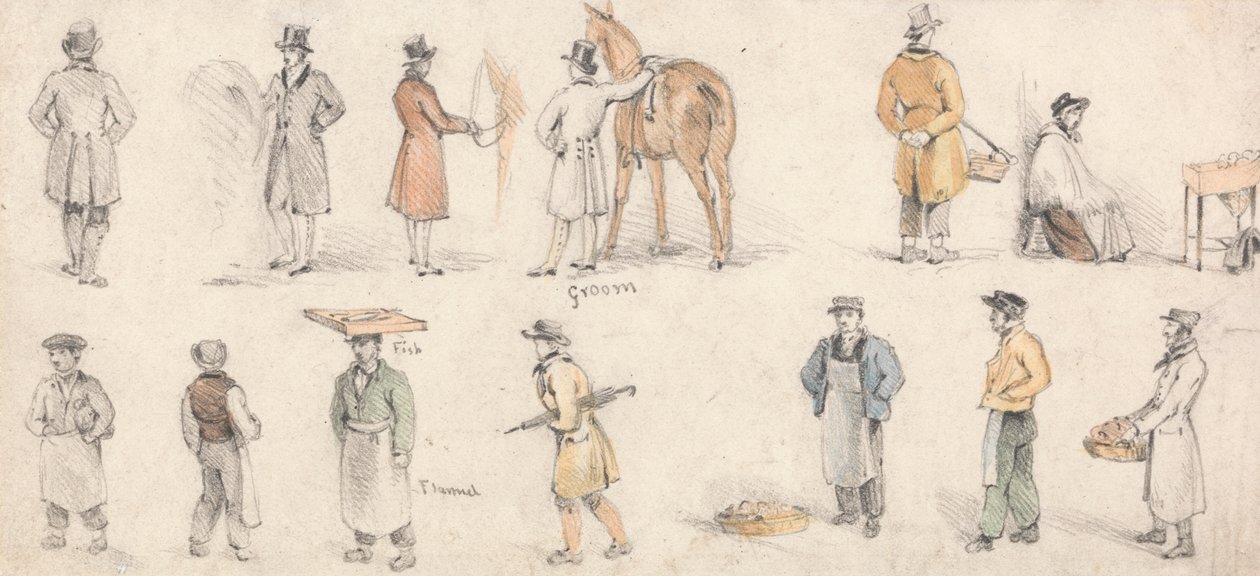 Études de commerçants et de palefreniers - Edmund Thomas Parris