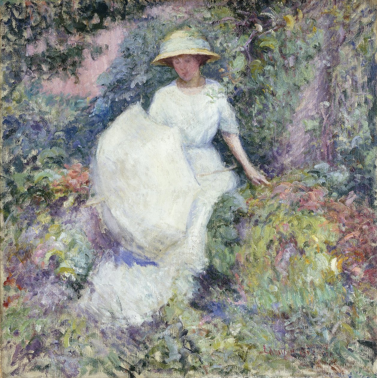 Fille avec parasol - Edmund William Greacen