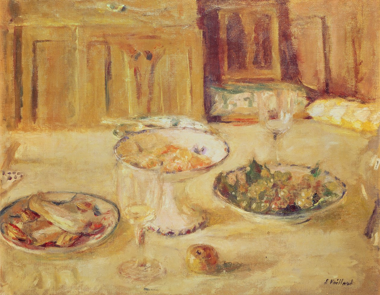 Bols de Fruits et Biscuits et Verre à Vin - Edouard Vuillard