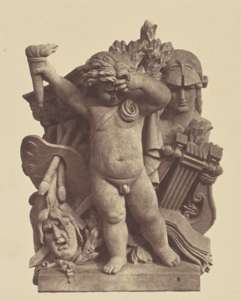 [Les Beaux-arts, Sculpture de Nicolas Guillemin, Décoration du Louvre, Paris] - Édouard Baldus