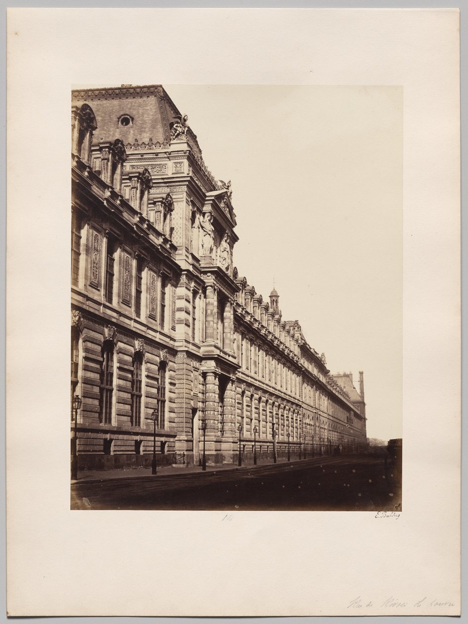 Louvre, façade rue de Rivoli, Paris - Édouard Baldus