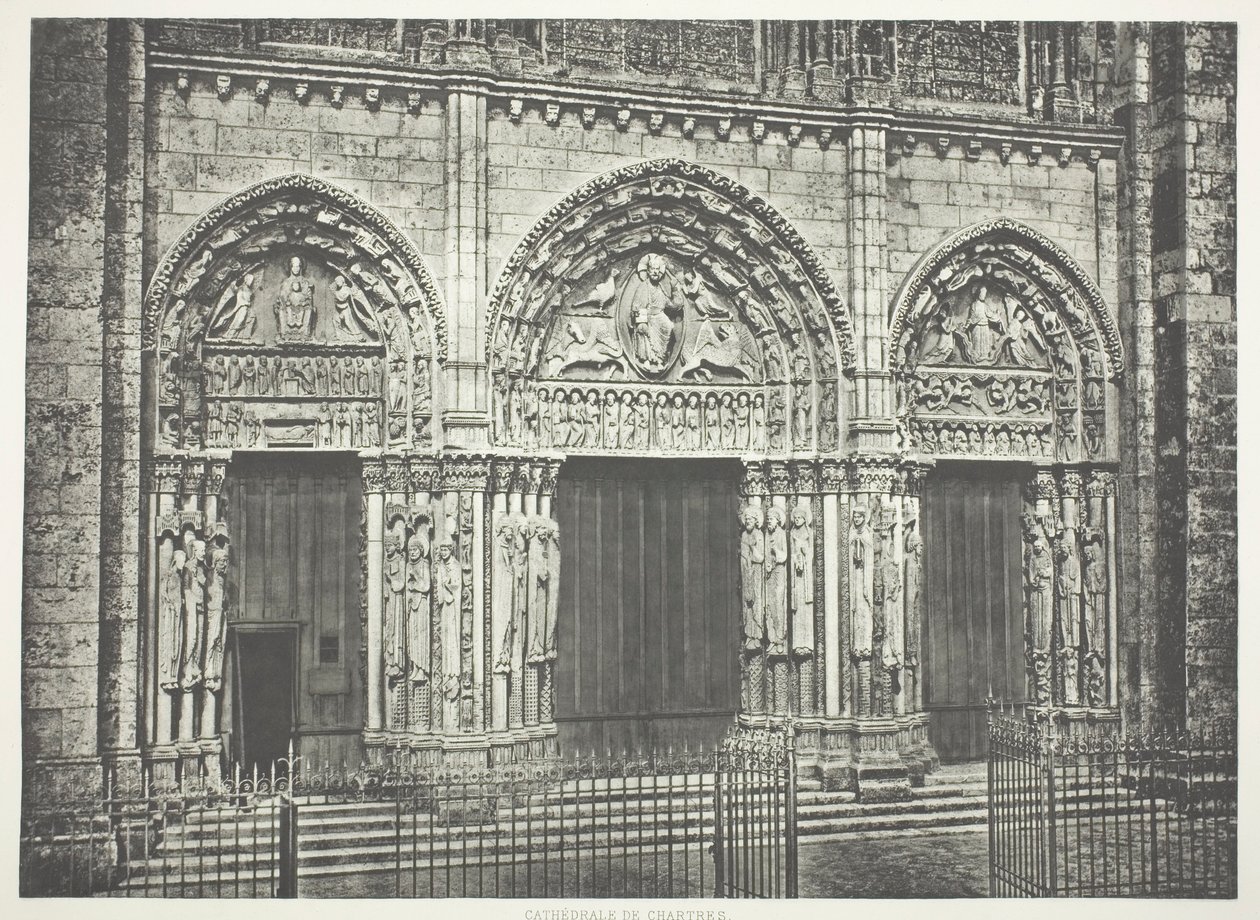 Portail principal, cathédrale de Chartres - Édouard Baldus