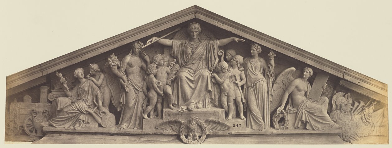 Fronton du pavillon Richelieu, Louvre, Paris - Édouard Baldus