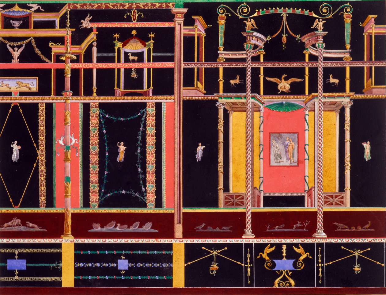 Décoration murale de la Maison des Dioscures, Pompéi - Edouard Clerievanse