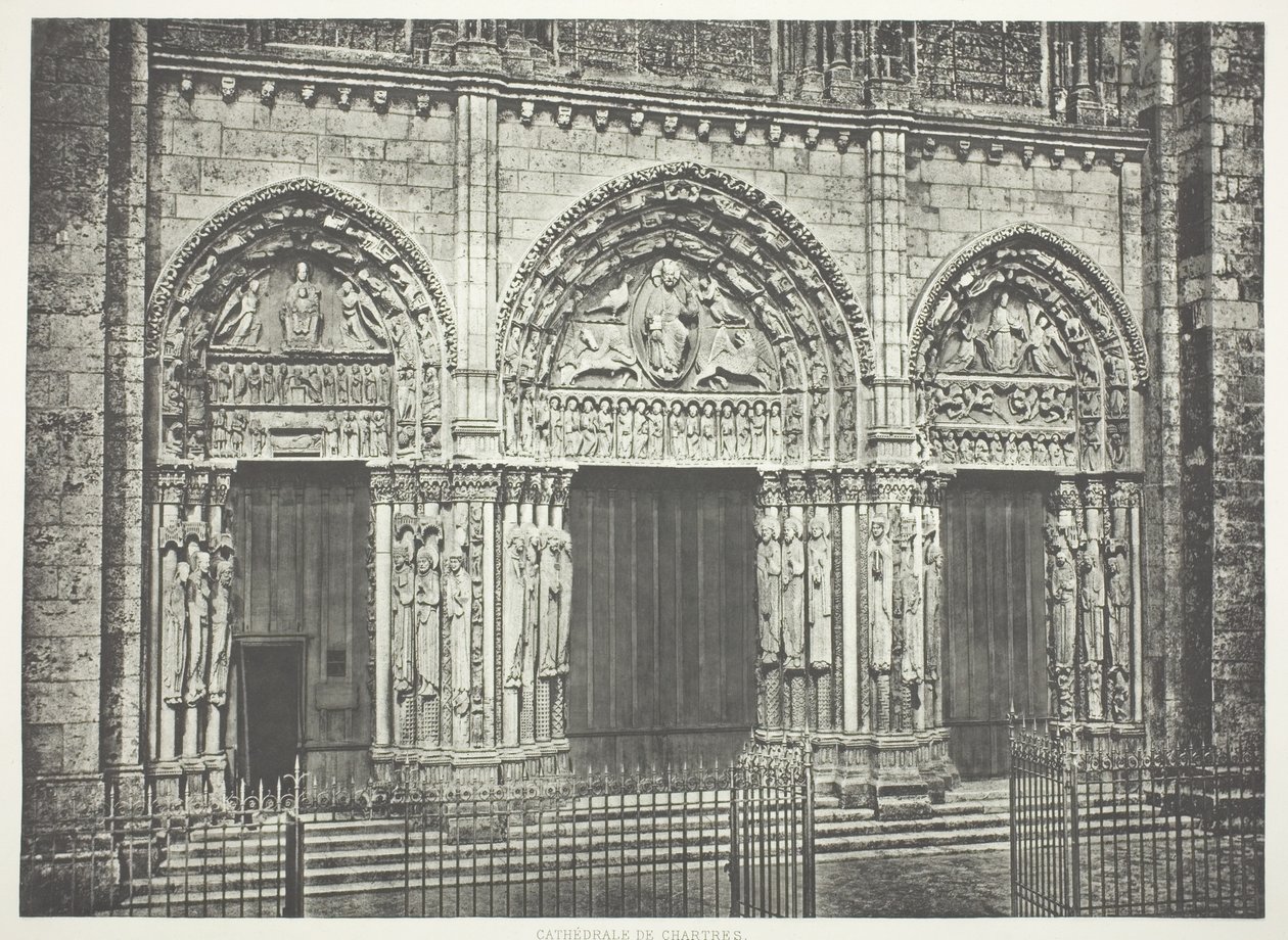 Portail principal, cathédrale de Chartres - Edouard Denis Baldus
