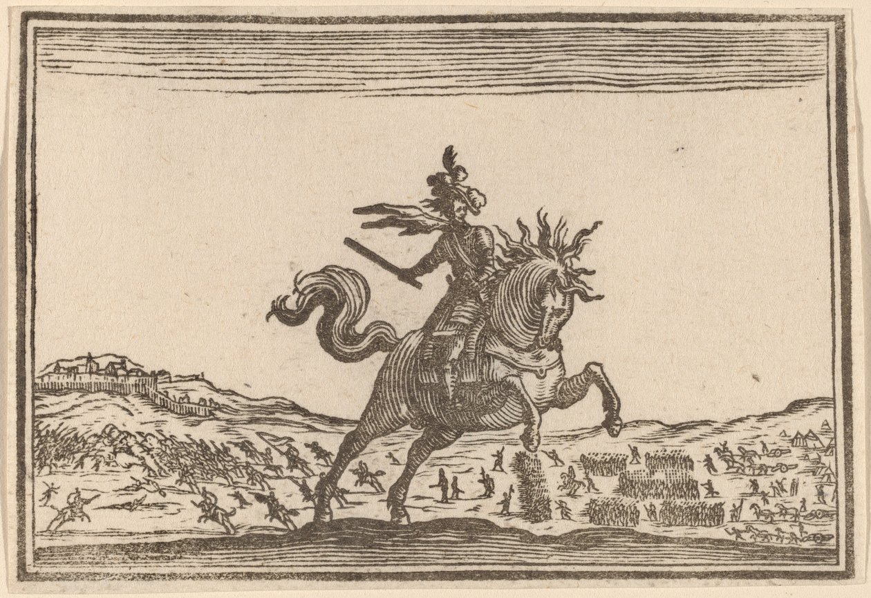 Commandant militaire à cheval - Edouard Eckman after Jacques Callot