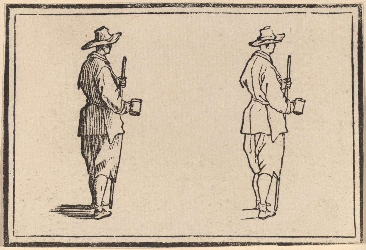 Paysanne avec une tasse - Edouard Eckman after Jacques Callot
