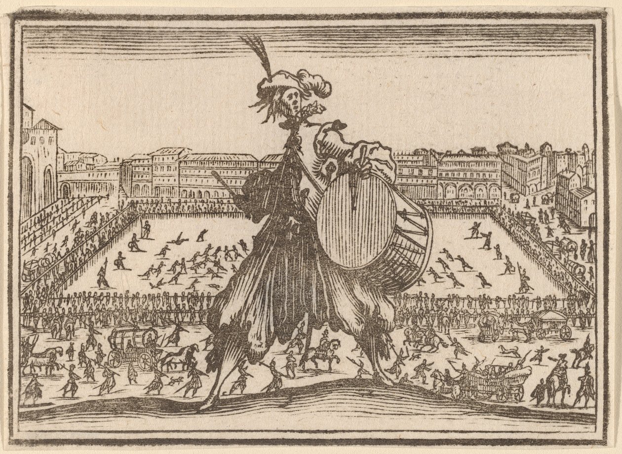 Piazza Santa Croce, Florence - Edouard Eckman after Jacques Callot