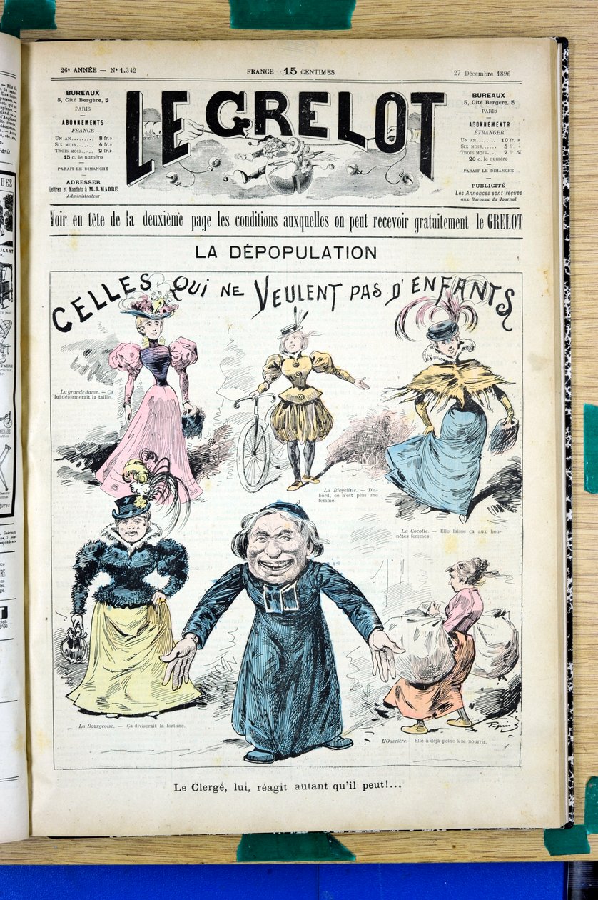 Couverture de "Le Grelot", numéro 1342, Satirique en Couleurs - Edouard Guillaumin Pepin