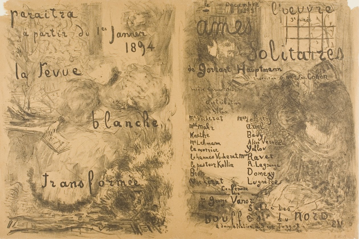 "La Revue Blanche" Âmes transformées et solitaires - Édouard Jean Vuillard