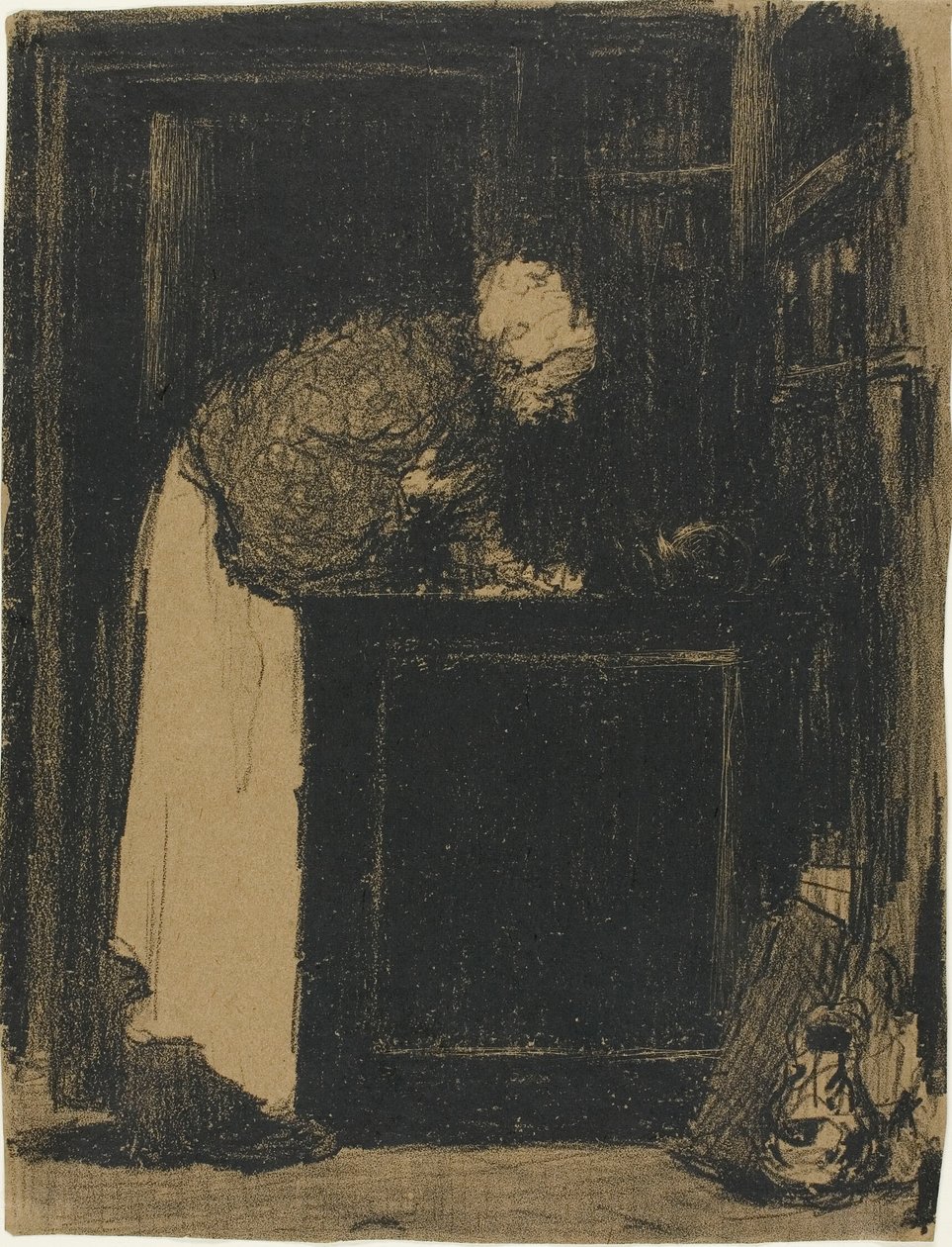 Vieille femme au fourneau - Édouard Jean Vuillard