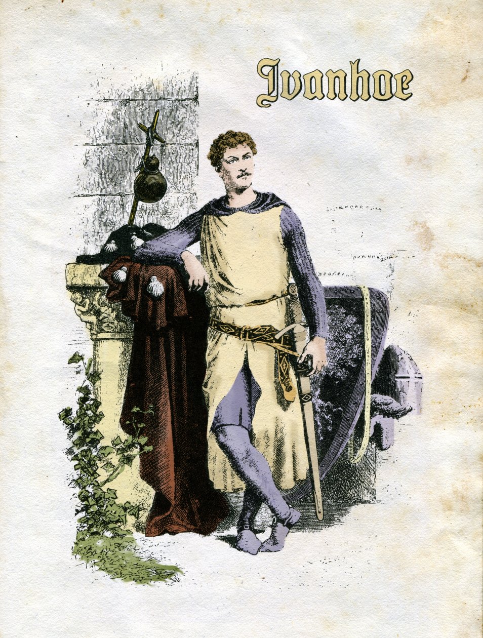 Illustration pour Ivanhoé (eau-forte) - Edouard & Lix Theodore (1830-1897) Frere