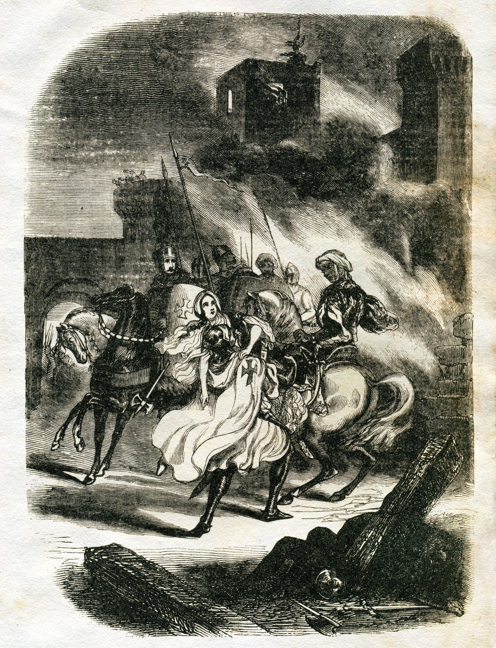 Illustration pour Ivanhoé (eau-forte) - Edouard & Lix Theodore (1830-1897) Frere