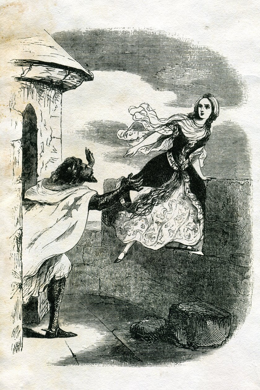 Illustration pour Ivanhoé (eau-forte) - Edouard & Lix Theodore (1830-1897) Frere