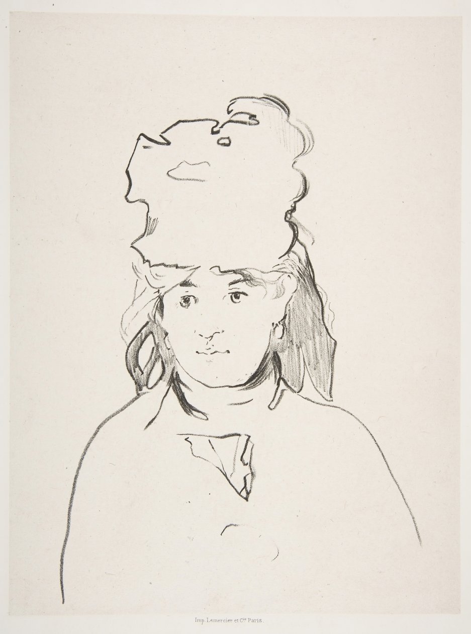 Berthe Morisot en silhouette, 1872-74, publié en 1884 - Édouard Manet