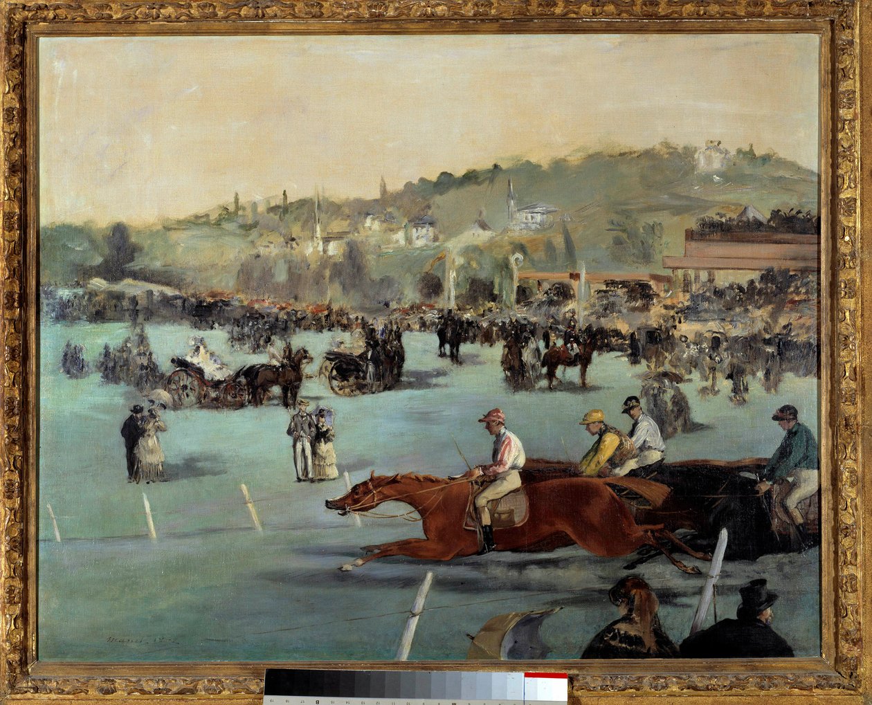 Courses de chevaux au Bois de Boulogne. Peinture d