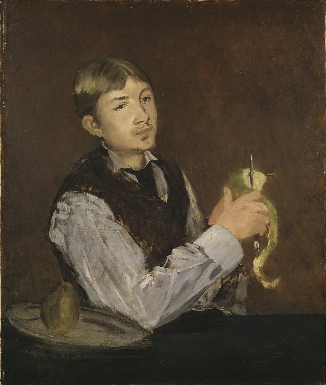 Jeune homme pelant une pomme - Édouard Manet