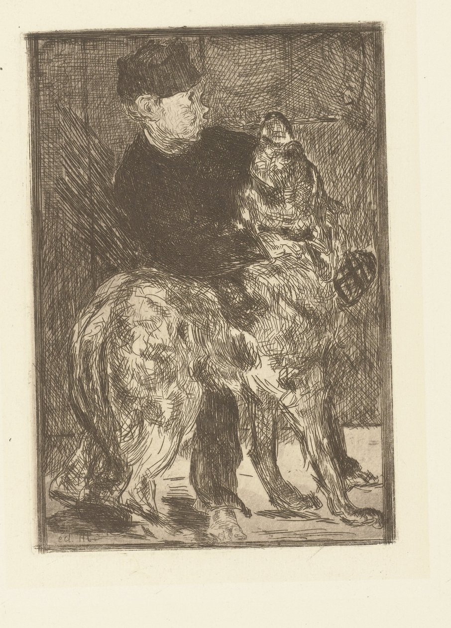 Garçon jouant avec un chien - Édouard Manet