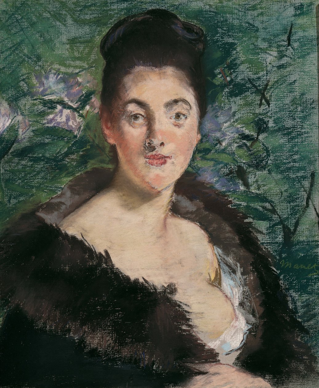 Dame en manteau de fourrure - Édouard Manet