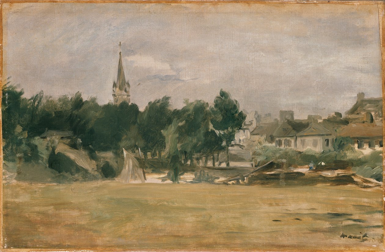 Paysage avec une église de village, début des années 1870 - Édouard Manet